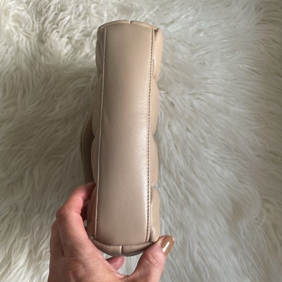 Yves Saint Laurent Lambskin Monogram Loulou Puffer Pouch Clutch Dark Beige - Picture 8 of 16